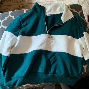 Cropped half zip shirt